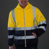 Men Reflective Stripe Hoodie Sweatshirt Long Sleeve Fitting Zipper Hooded Pullover Sanitation Workers Work Clothes Sweatshirt
