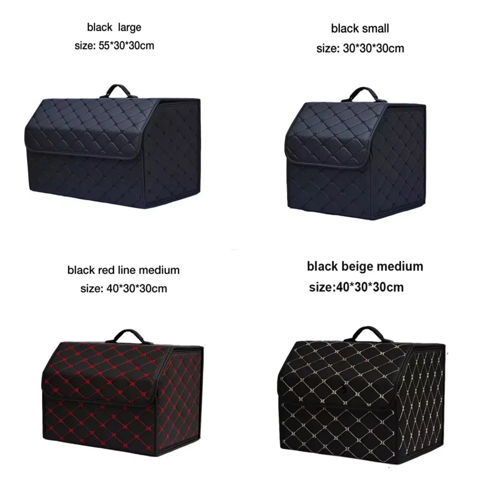 Car storage box car trunk storage storage box leather storage box box folding multi-functional car supplies travel outing