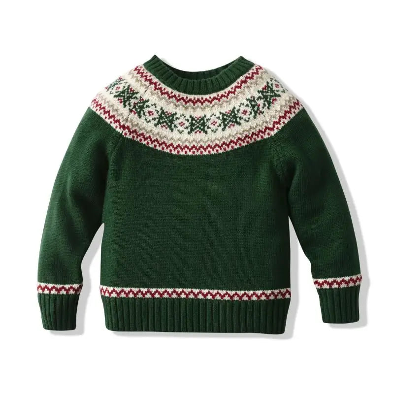 2024 Winter Boys Girls New Year Sweater Kids Christmas Knitted Clothes Boy Knitting Outwear Children Knit Top Baby Pullover
