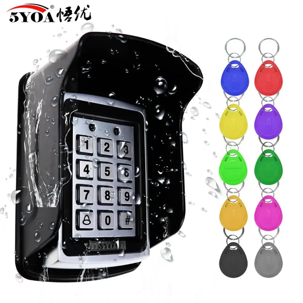 5YOA RFID Metal Access Control Keypad Waterproof Rainproof Cover Outdoor Door Opener Electronic Lock System Cover EM4100