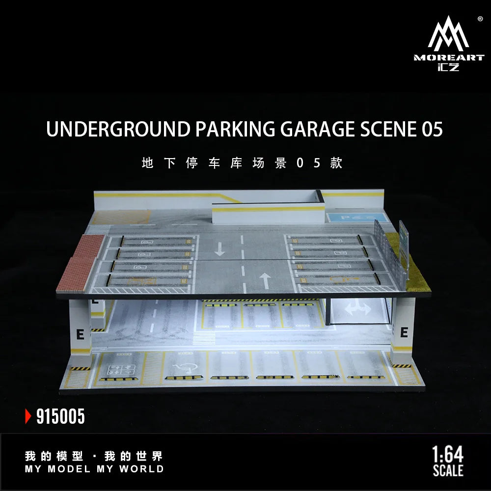More Art 1:64 Underground 05 Parking Garage Lighting Diorama, Light Version Diorama for Display&Collection&Gift