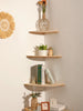 Scalloped Corner Shelves Floating Wall Shelf Storage Rack Wooden Wall Decor Bedroom Living Room Kitchen  Home Decorations Ledge