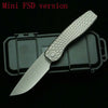 LEMIFSHE New Brown Mini FSD Real Titanium Alloy Handle 154CM Steel Outdoor Camping Survival Pocket EDC Tool Folding Knife