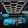 14 Grids with Frame Hexagon Garage Lights 6500K 672W Honeycomb Led for Workshop Barber Gym Ceiling Shop Basement