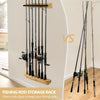 1 Pair Fishing Rod Racks Fishing Rod Holders for Garage Wood Fishing Pole Wall Rack 7-Hole Fishing Rod Combos