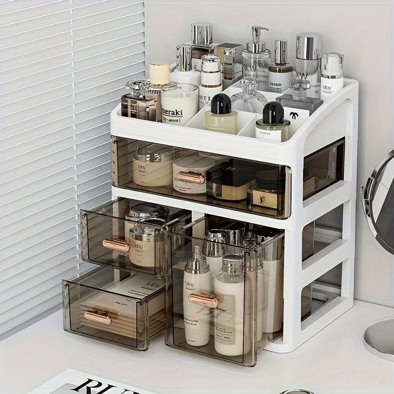Cosmetics Storage Box Cosmetics Storage Box Drawer, Large Capacity Dust-proof Skincare Product Display Rack, Desktop Storage Box