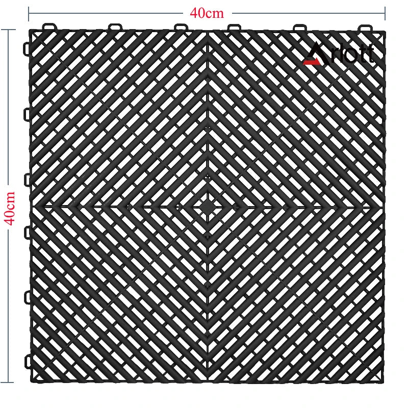 High Strength Automotive Modular Floor Motorcycle Floor Garage Mat 40x40CM Click Locked Drainage Mat