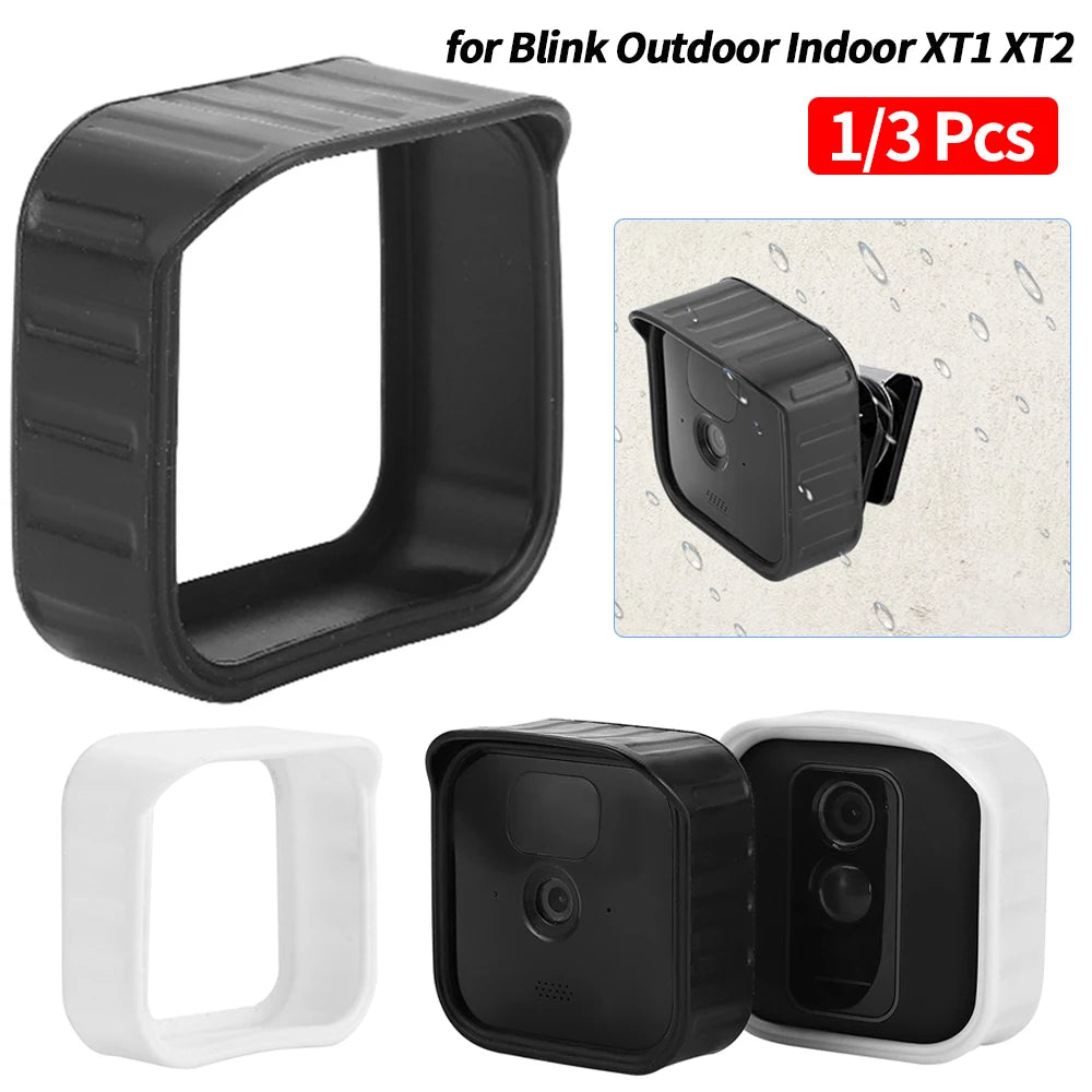 1/3Pcs Silicone Camera Protective Case Weatherproof Protective Skin Cover Anti-UV with Hat Brim for Blink Outdoor Indoor XT1 XT2