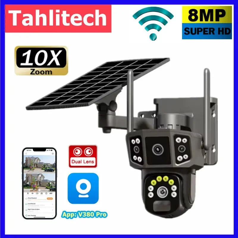 4K Solar Dual‑Lens PTZ Camera