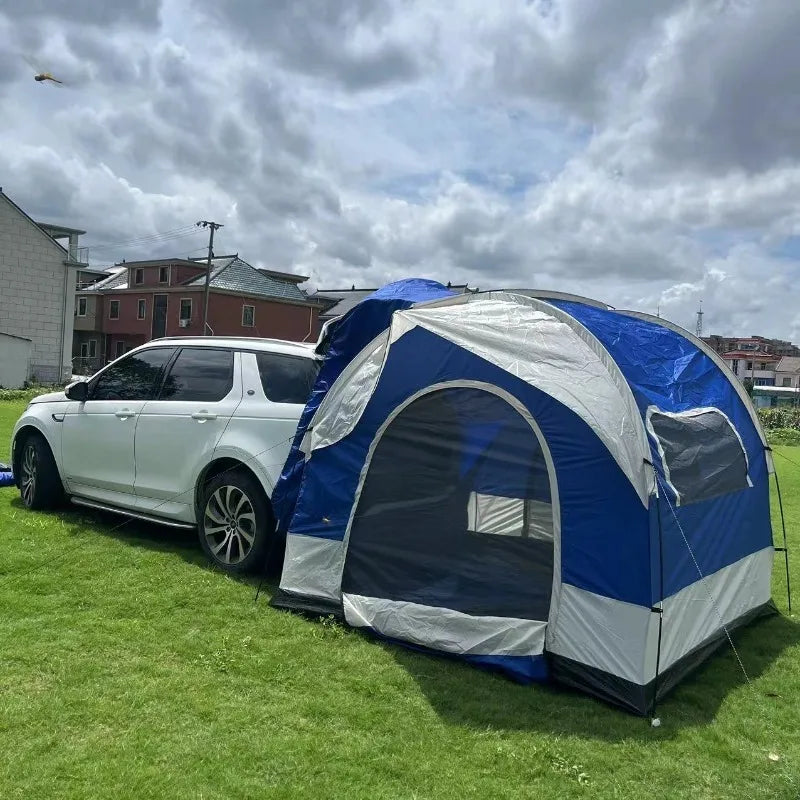Outdoor Double-deck Car Tent Camping Rainproof Sun Protection SUV Car Trunk Camping Tent Oxford Cloth Four Seasons Outdoor Tents