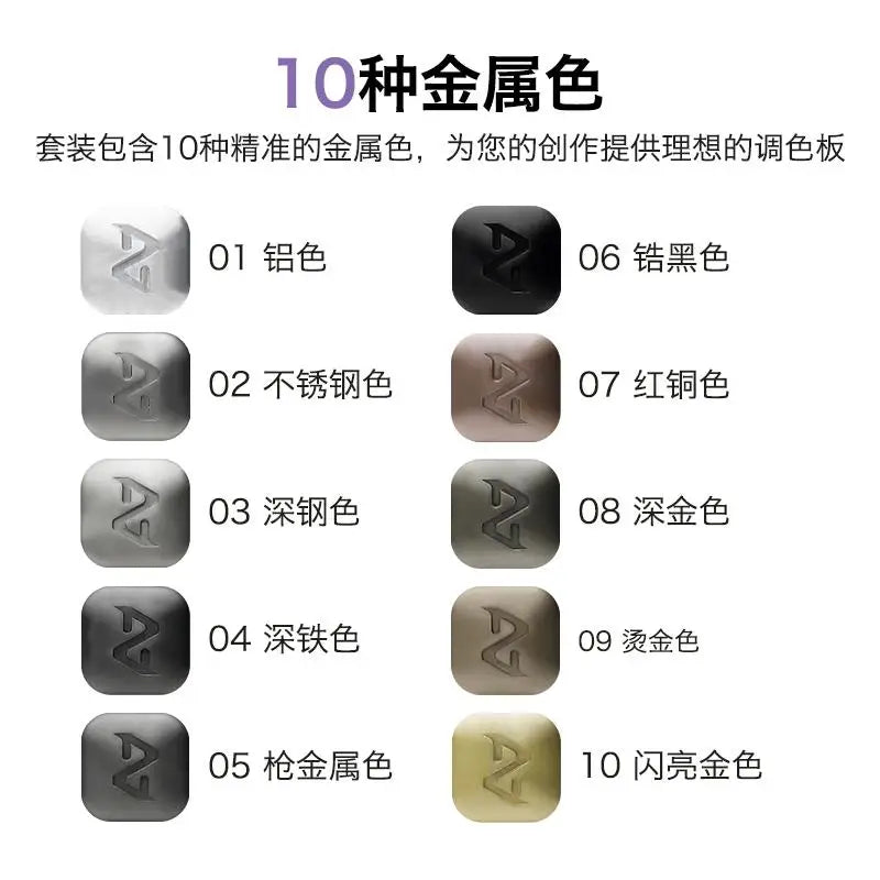 Coloring Marker Touch Up Pen  Model Coloring Metallic Series Garage Kit 10 Color Set