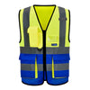 AYKRM High Visibility Reflective Vest  Safety Zip Pocket Hi Viz Security Waistcoats Multi Customized Logo Construction
