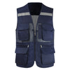 Men's Summer Mesh Vest Photography Work Multi-Pockets Outdoors Journalist's Vest Sleeveless Jackets