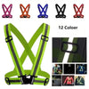 Highlight  Straps Adjustable Safety Vest Elastic Band For Adults and Children  Running Riding Clothing 12 Colors