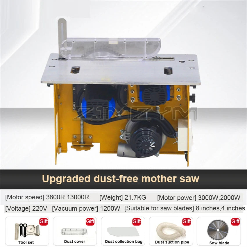 Electric Lifting Woodworking Workbench Precision Sliding Push Table Saw Folding Saw Table Multi-functional Workbench
