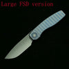 LEMIFSHE New Brown Mini FSD Real Titanium Alloy Handle 154CM Steel Outdoor Camping Survival Pocket EDC Tool Folding Knife