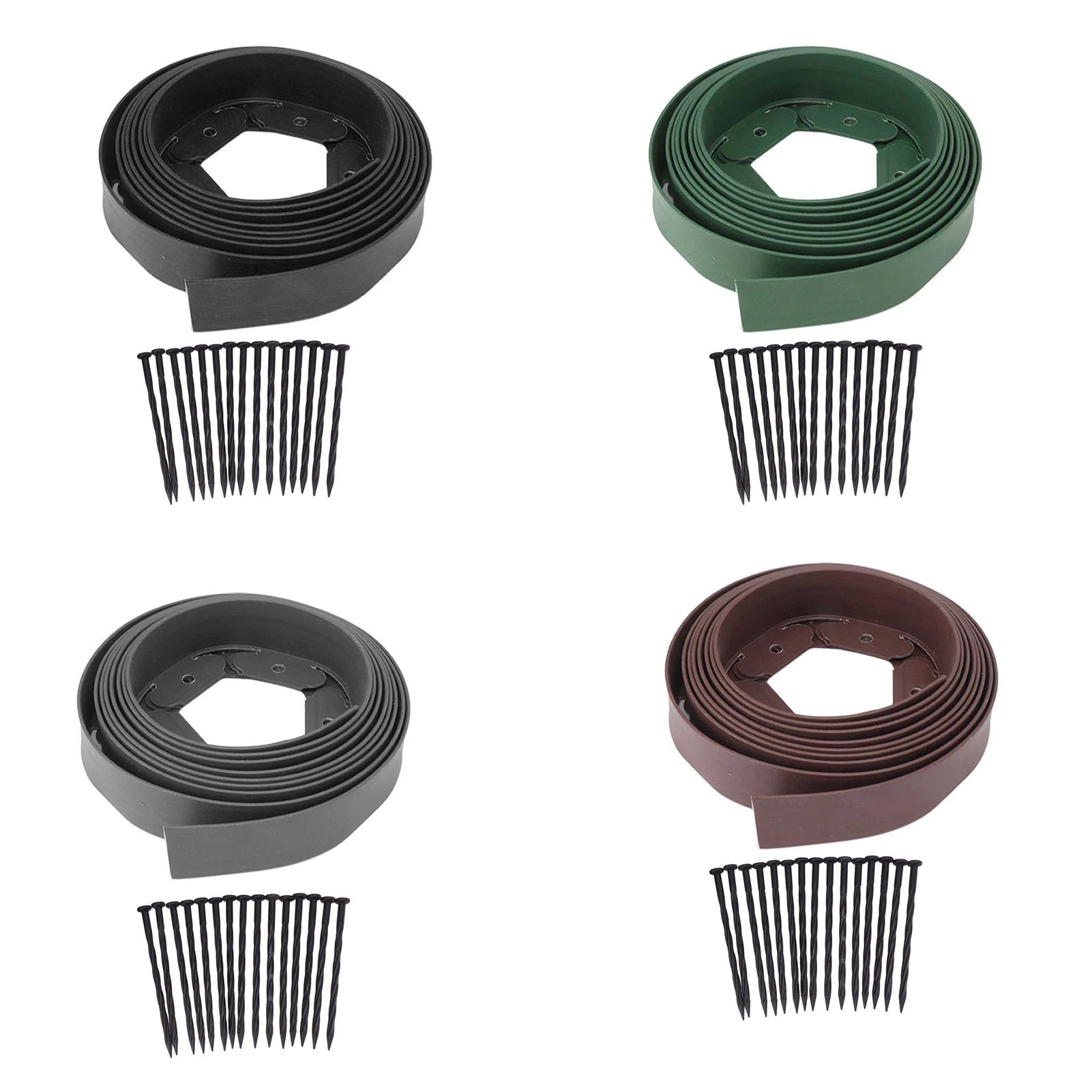 Landscape Edging Kit Lawn Edging Include 15 Spikes PE Garden Edging Border for Landscaping Flower Gardens Lawn