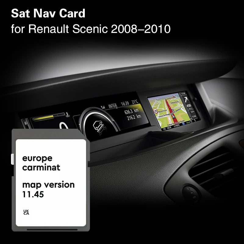 Carminat 11.45 for Renault Scenic 2008 2010 Car GPS SD Card England France Italy Germany Spain Poland Netherlands UA