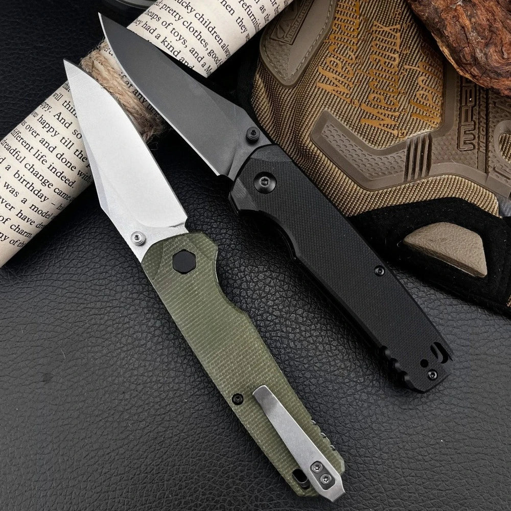 New High Quality 6106 Folding Belt Knife 8Cr13Mov Blade G10 Handle Jungle Hiking Fishing Knife Carrying Outdoor Camping Knife