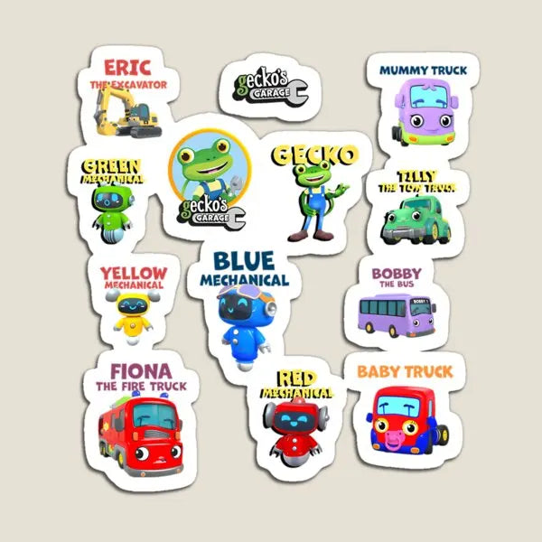 Garage Geckos Pack 13 Gecko For Garage  Magnet Home  Baby Cute Stickers Decor Funny Colorful Holder Magnetic Toy