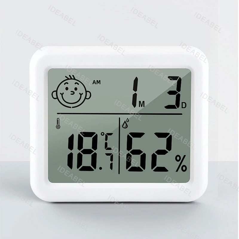 3.2inch Large LCD Digital Thermohygrometer Ultra-thin Simple Smart Home Electronic Digital Thermometer Hygrometer Wall Clock