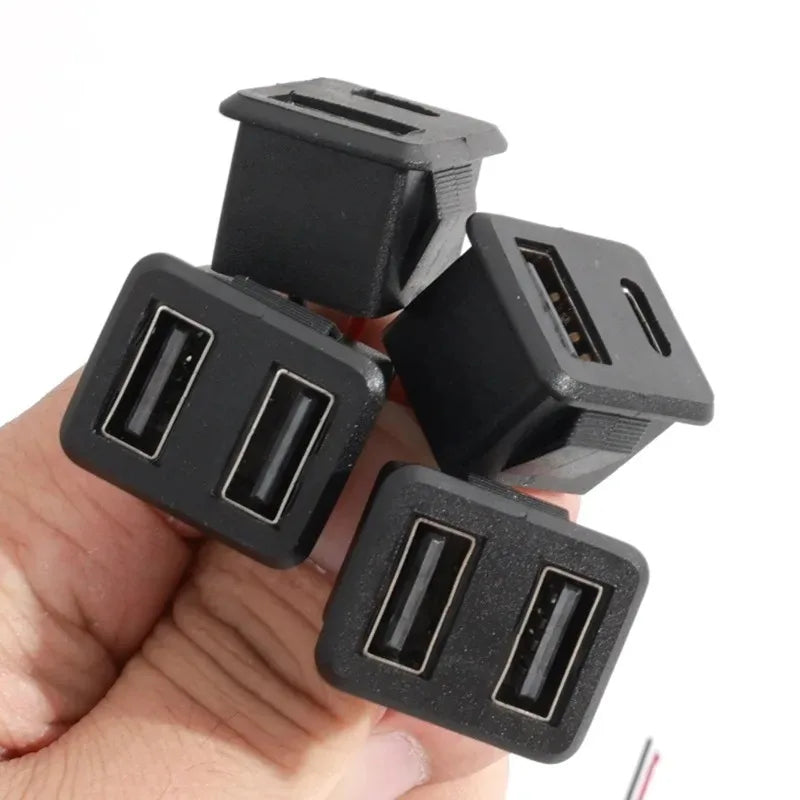 Automotive USB-C Socket Waterproof Panel Mount Connector Car Motorcycle Boat Marine Type C Fast Charging Data Port Accessories