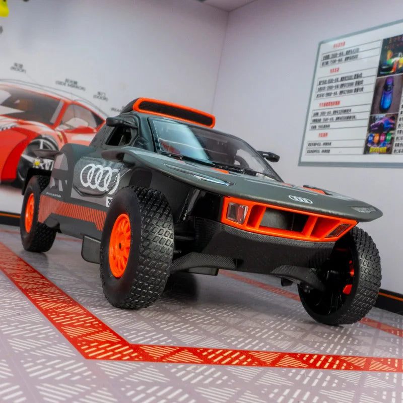 rastar 1:24 Audi RS Q e-tron alloy racing car model car ornaments collection door can be opened to give boys gifts.