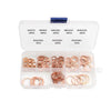 100Pcs Copper Washer Gasket Nut And Bolt Set Flat Ring Seal Assortment Kit With Box M4/M5/M6/M8/M10/M12/M14 For Sump Plugs
