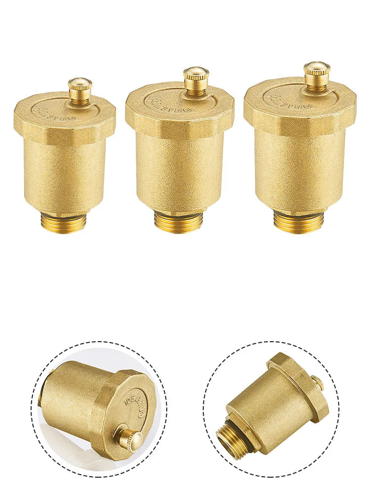 Auto Exhaust Valve Brass Auto Vent Valve 1/2\" 3/4\" 1\" Male Thread For Solar Water Heater Household Thread Evacuation Valve