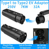 Ev Charging Type2 to Type1 AC Charger Adapter 32A Type2 to GB/T Electric Car Adaptor Type1 to GBT Conventor Type1 to Type2 EVSE