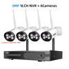 Hiseeu H.265+ 16CH NVR 3MP WiFi CCTV System Kit Human Detection IR Night Vision P2P Outdoor Wireless IP Cameras Surveillance Kit