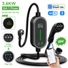 AFEEV 3.6KW Portable EV Charger Type2/GB/T Plug 16A 1-Phase Type1  5m Cable Wallbox Charging Station for Electric Vehicles