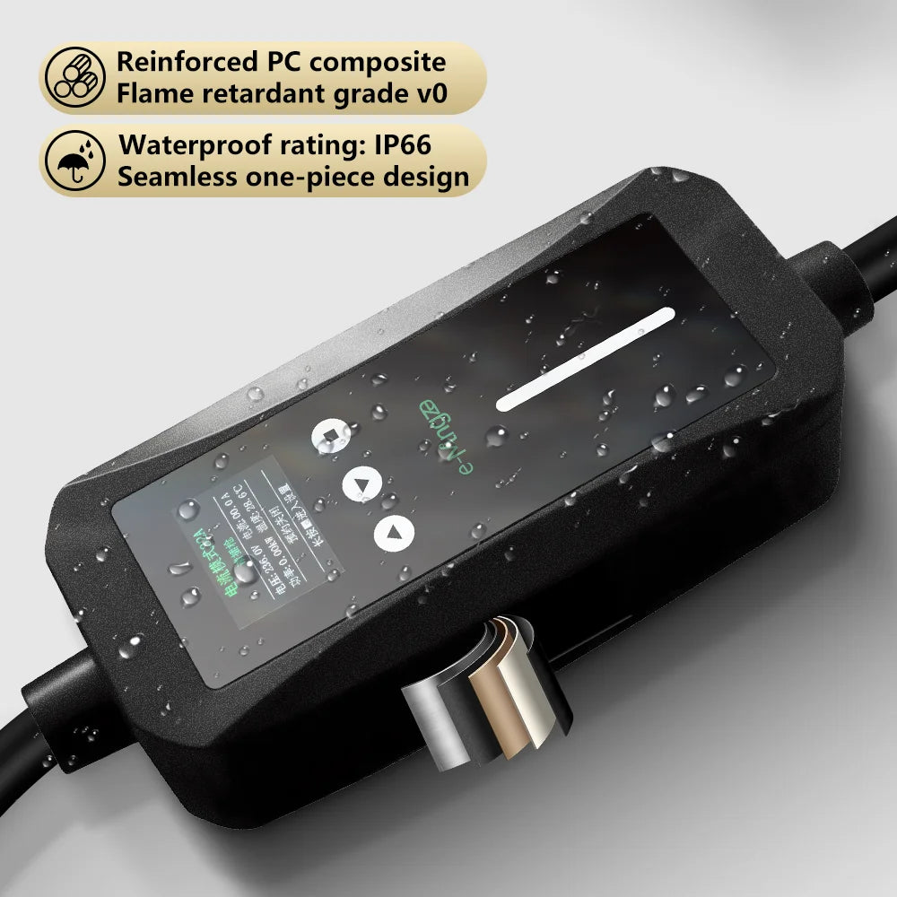 Ev Factory Single Phase Mode 2 AC Portable EV Charging Current Adjustable 32Amp EVSE 3.5KW Type2 EV Charger for Home