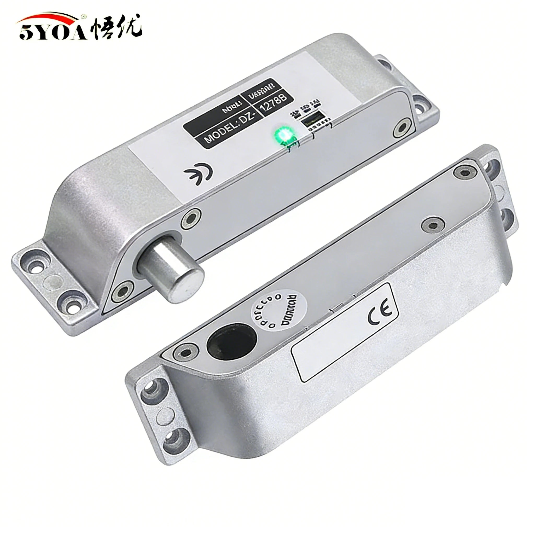 5YOA Smart Electric Mortise Locks with Drop Bolt DC12V Electronic Lock Adjustable Time Delay Fail Safe Mode for Access Control