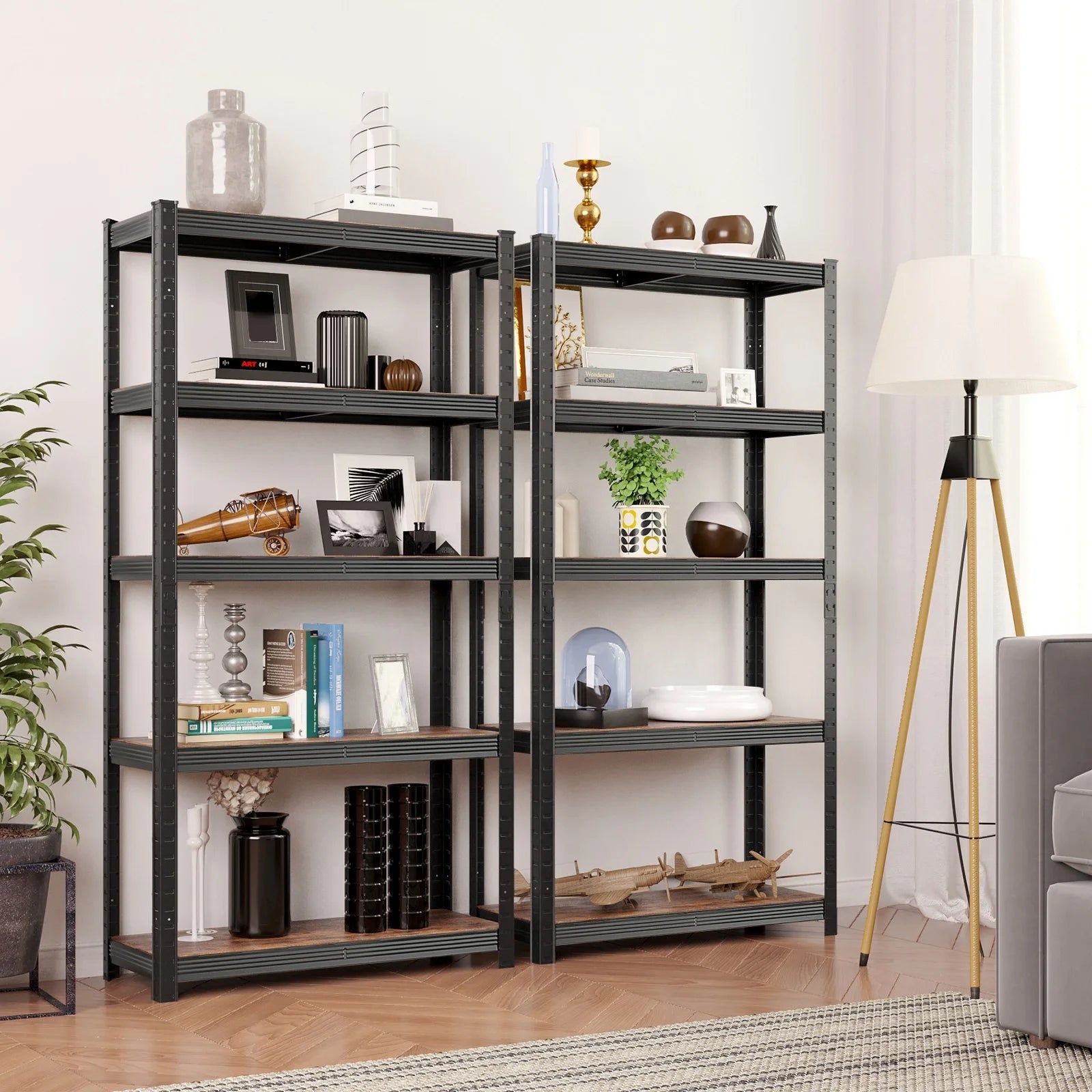5 Tiers Storage Racks Shelves Garage Storage Shelving Unit Warehouse Rack Shelves Metal Shelves for The Garage