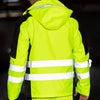 Hi Viz Yellow Workwear Suits for Work in Winter 3 in 1 Hi Vis Workwear Waterproof Jacket with Linner and Working Pants Men Set
