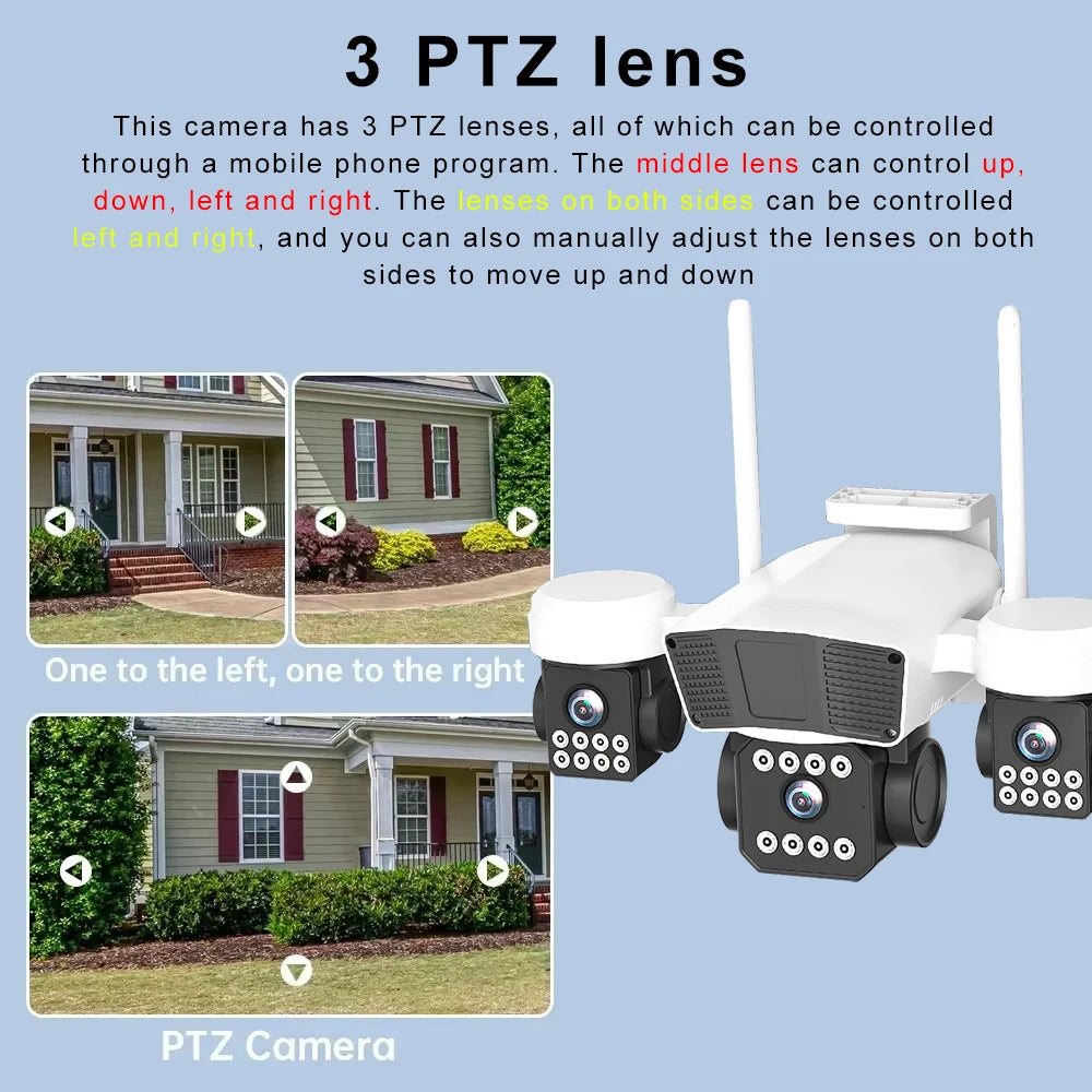6K Triple‑Lens Outdoor PTZ Camera