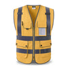 Workwear vest logo printing working waistcoats with pockets and Zipper Customized Company Logo Printing