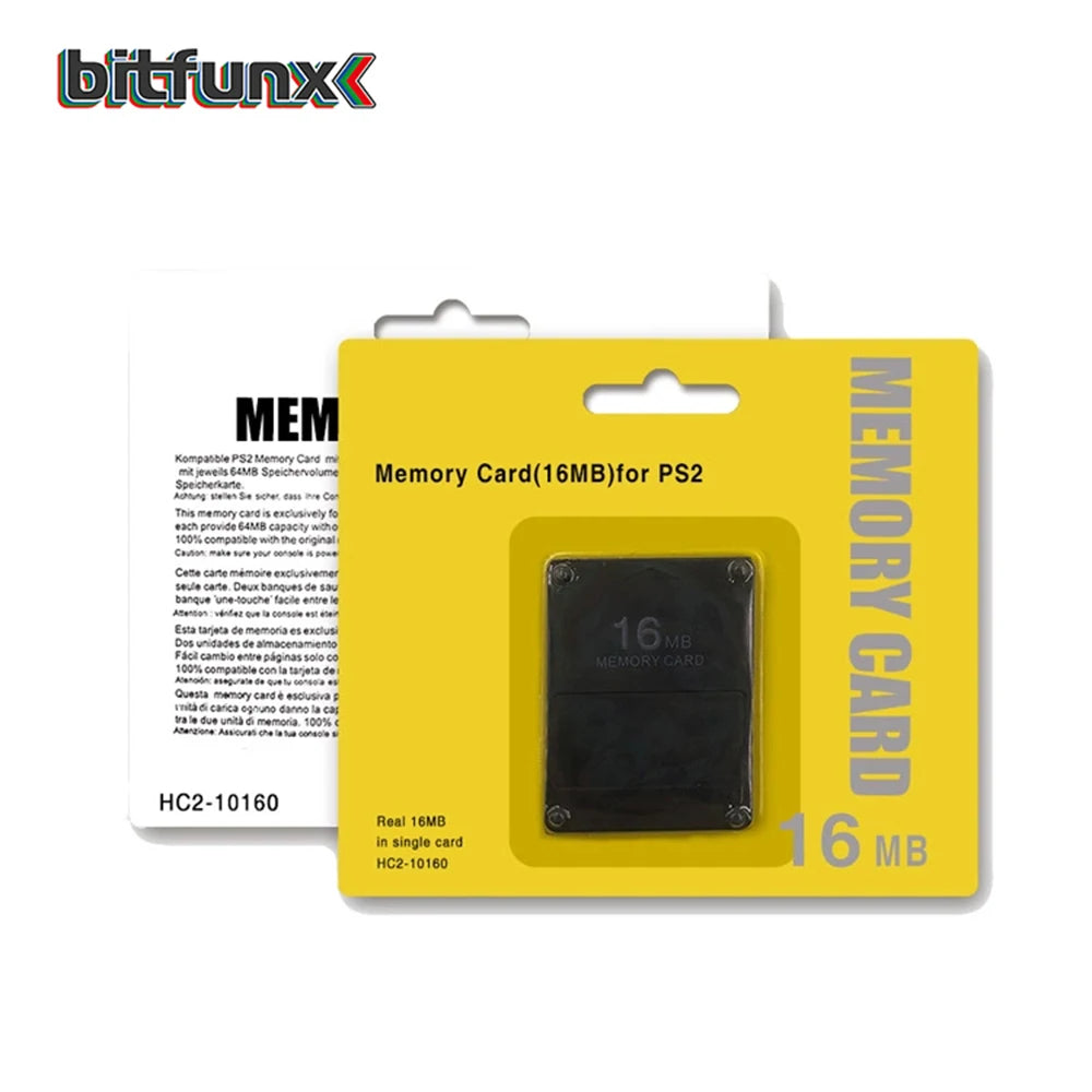 Bitfunx Black 8MB 16MB 32MB 64MB 128MB Memory Card for PlayStation2 PS2 Game Consoles