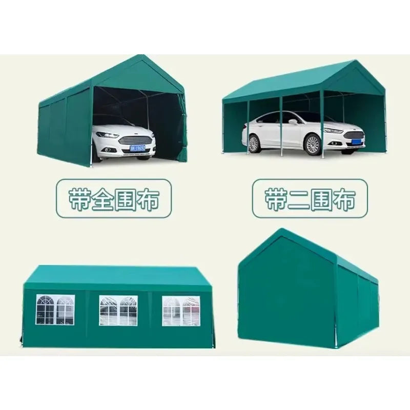 Outdoor Home Car Garage Canopy Simple Metal Frame Parking Cars Sunscreen Awning Steel Aluminum Pressure Treated Nature Car Cover