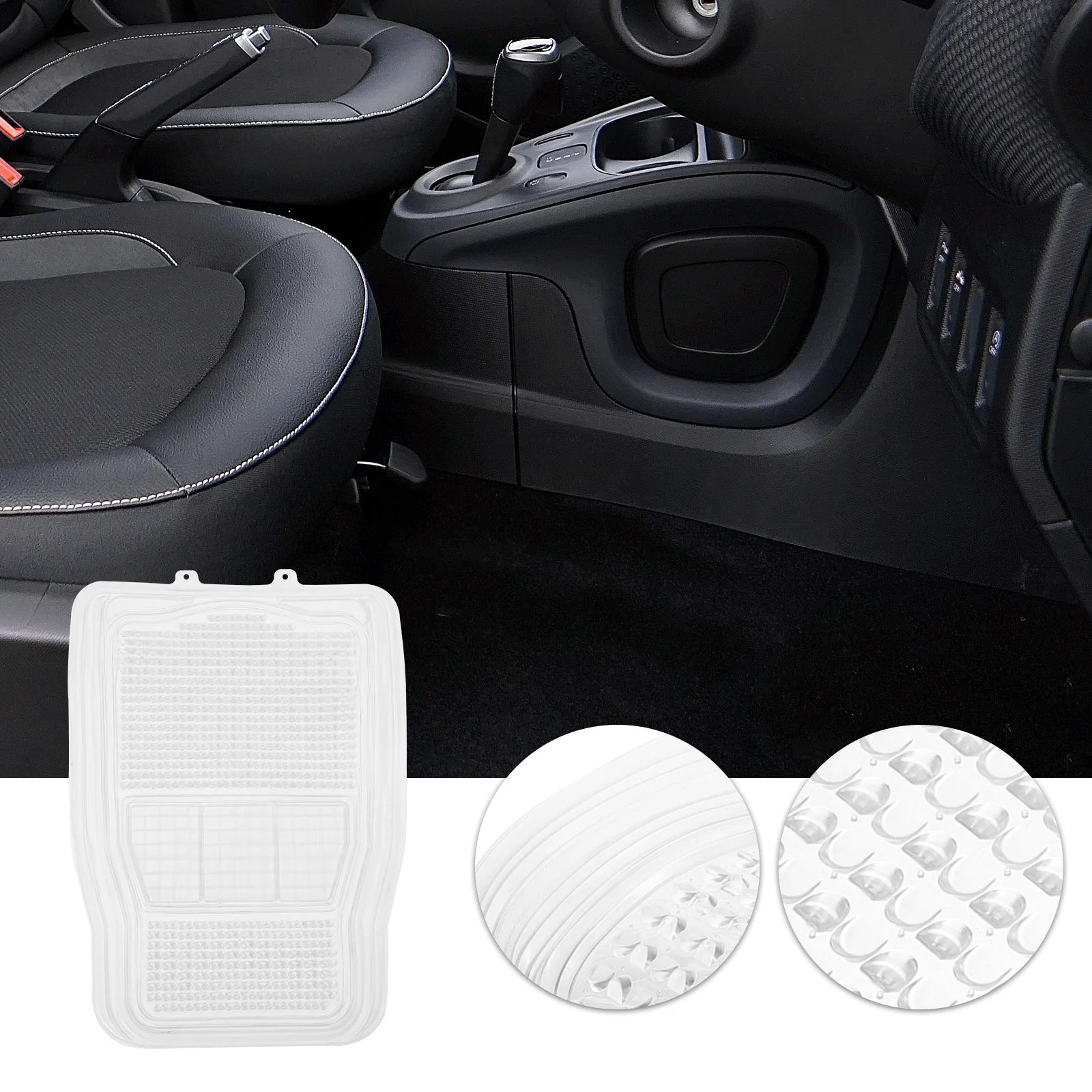 Transparent Silicone Car Floor Mats Automotive Interior Anti Dirty Pads For Foot Mats Vehicle Front Seat Full Set Car