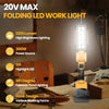 For Dewalt 18V 20V DCB201 DCB203 Li-ion Battery Handheld Camping FloodLight 1200lm LED Work Light With Hook Foldable Flashlight