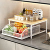 Pantry Shelves 2-Tier Vertical Holder Organizer Double-Layer Storage Shelves for Pantry Kitchen Bathroom Garage Shower Bar