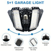 LED Garage Light Bulbs, Super Bright Garage Lighting with 5 Adjustable Panel E27 Screw Socket LED Shop Light for warehouse