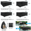 Garden Furniture Cover with Air Vent Waterproof Windproof Anti-UV Heavy Duty Rip Proof 600D Oxford Patio Garden Table Cover Pack