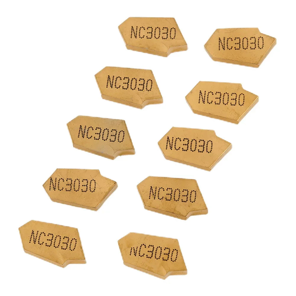 CNC Grooving Parting CutOff Carbide Inserts, 10Pcs SP300 NC3020 GTN3, 3mm Width, Long Service Life, Thermal Cracking Resistance