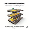 Car Garage Diorama Model 1:64 Steel Frame Multi-Level Garage - 3/4 Story US/JP Style for Diecast Car Display & Collectors