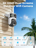 10MP 5K Dual Lens Dual Screens Wifi Camera Smart Night Vision 8MP 4K ICSEE APP Surveillance Camera SD Card Storage Home Security