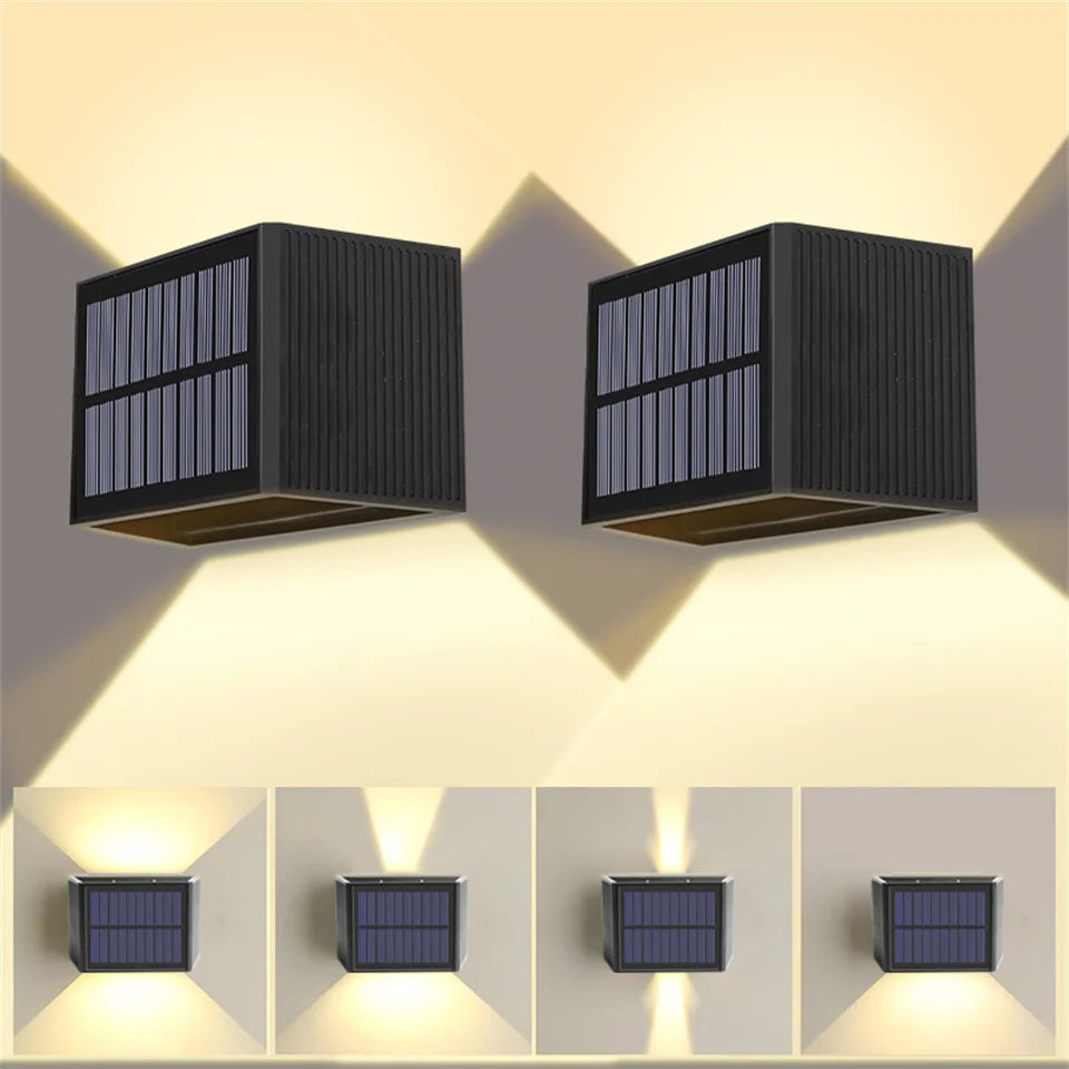COB Outdoor Solar Lights Garden Decoration External Decors Sunlight Wall Lamp for Yard Walkway Fence Dusk to Dawn Waterproof