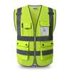 Workwear vest logo printing working waistcoats with pockets and Zipper Customized Company Logo Printing
